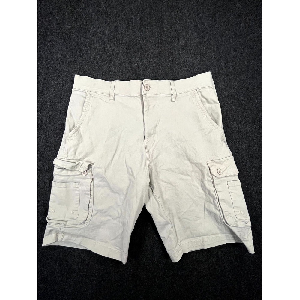 Stanley Stretch Flex Technology Cargo Shorts Mens 34 Gray Cotton Hiking Outdoor